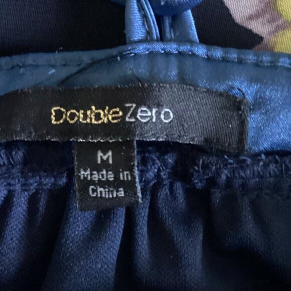 Double Zero Floral Chiffon Maxi Dress Satin Trim Sz M Straps Tie in Back #236G - Picture 6 of 8